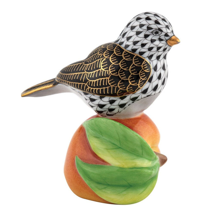 Herend Bird On Peach Figurine Figurines Herend Black 