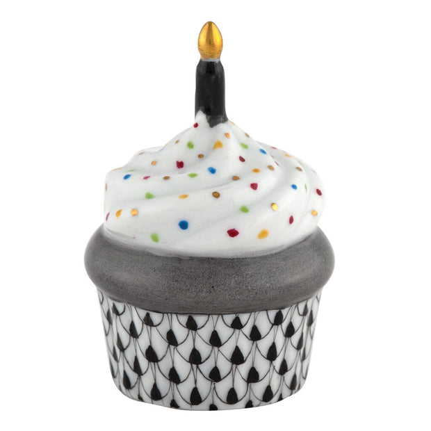 Herend Cupcake With Candle Figurine Figurines Herend Black 