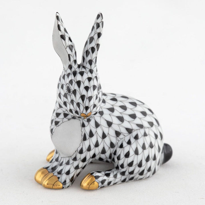 Herend Snowshoe Hare Figurine Figurines Herend Black 