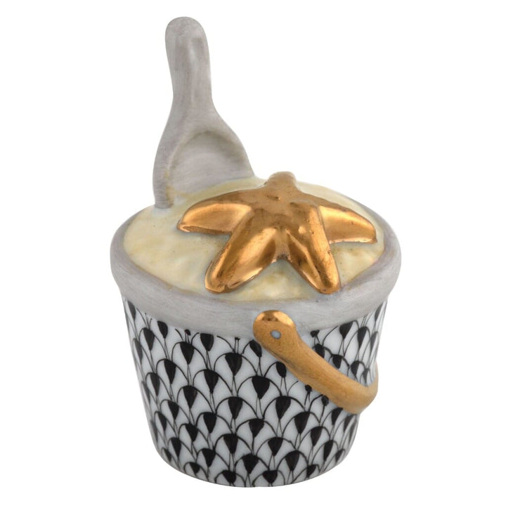 Herend Beach Bucket Figurine Figurines Herend Black 