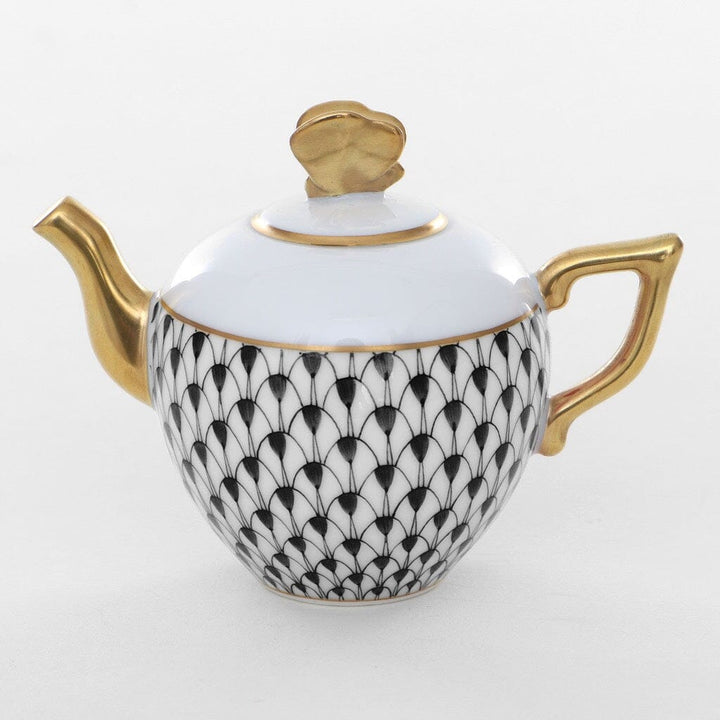 Herend Teapot Figurine Figurines Herend Black 