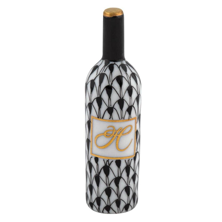 Herend Wine Bottle Figurine Figurines Herend Black 