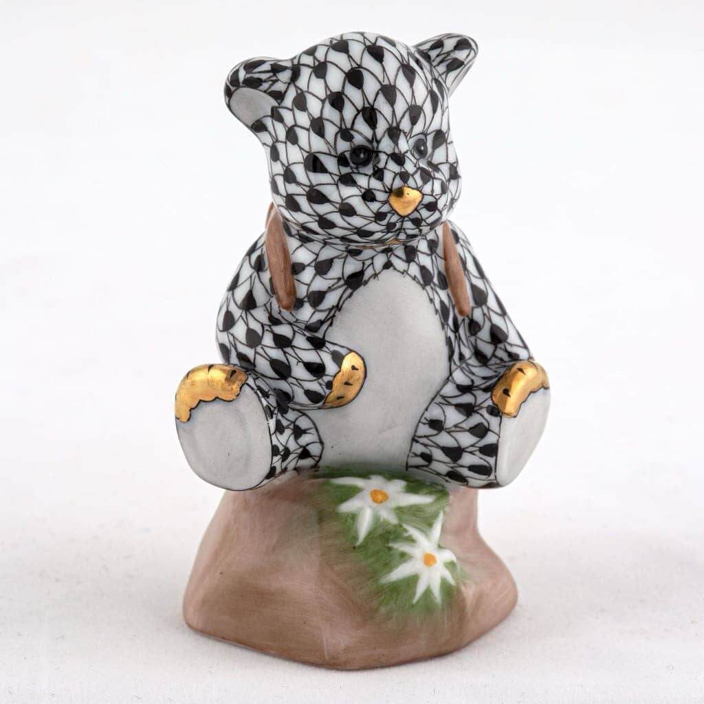 Herend Hiking Bear Figurine Figurines Herend Black 