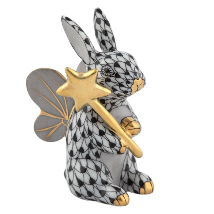 Herend Fairy Bunny Figurine Figurines Herend Black 