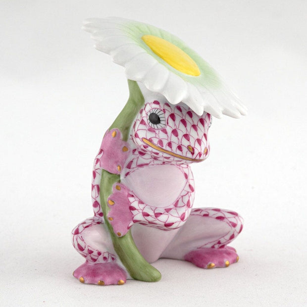 Herend Flower Frog Figurine Figurines Herend Raspberry (Pink) 