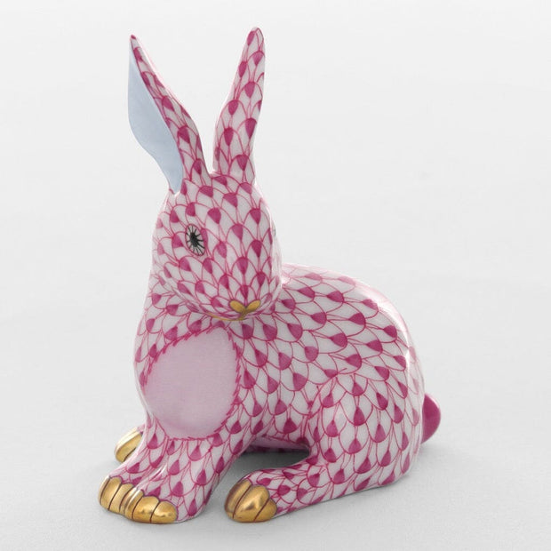 Herend Snowshoe Hare Figurine Figurines Herend Raspberry (Pink) 