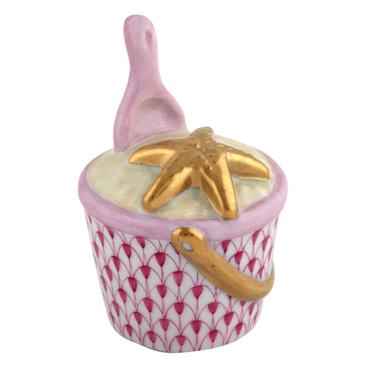 Herend Beach Bucket Figurine Figurines Herend Raspberry (Pink) 