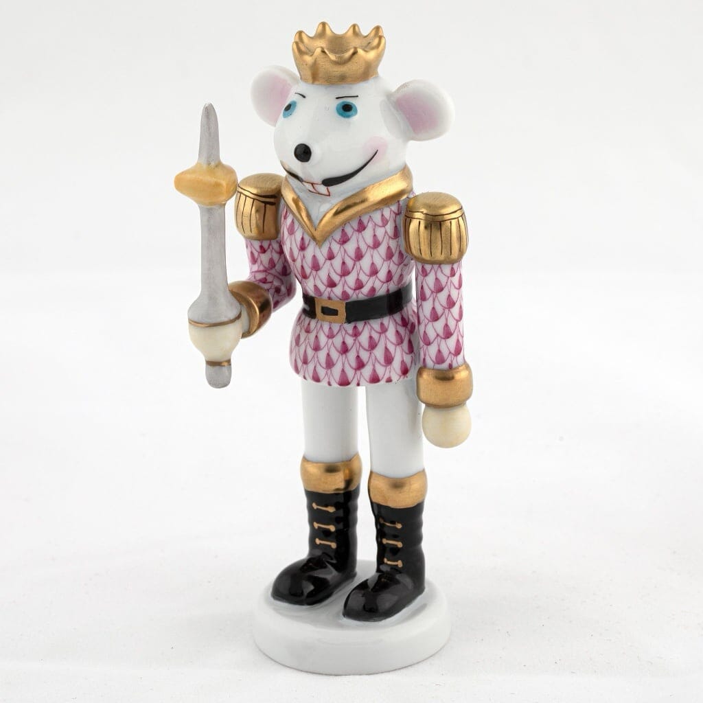 Herend Mouse King Nutcracker Figurine Figurines Herend Raspberry (Pink) 