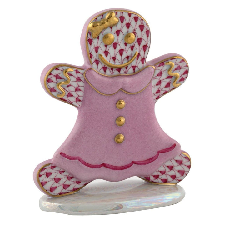 Herend Gingerbread Girl Figurine Figurines Herend Raspberry (Pink) 