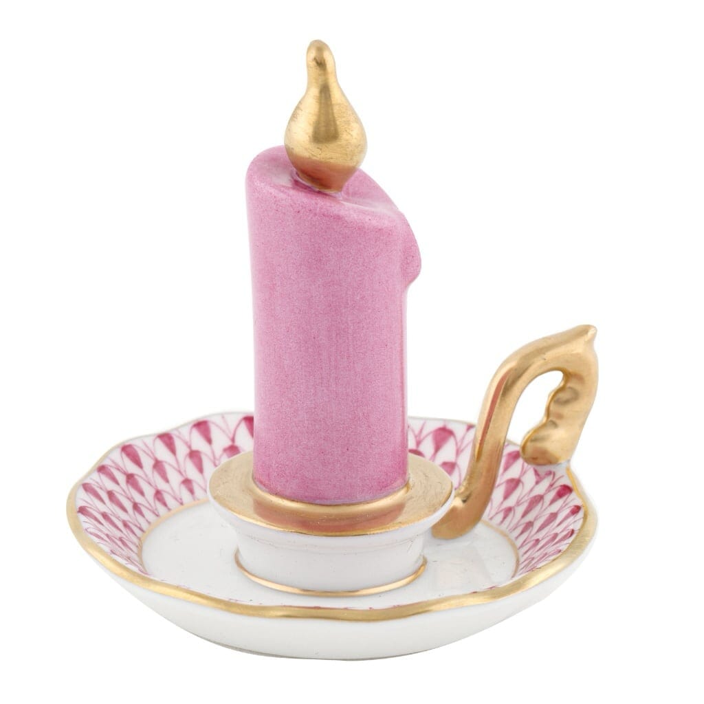 Herend Glowing Candlestick Figurine Figurines Herend Raspberry (Pink) 
