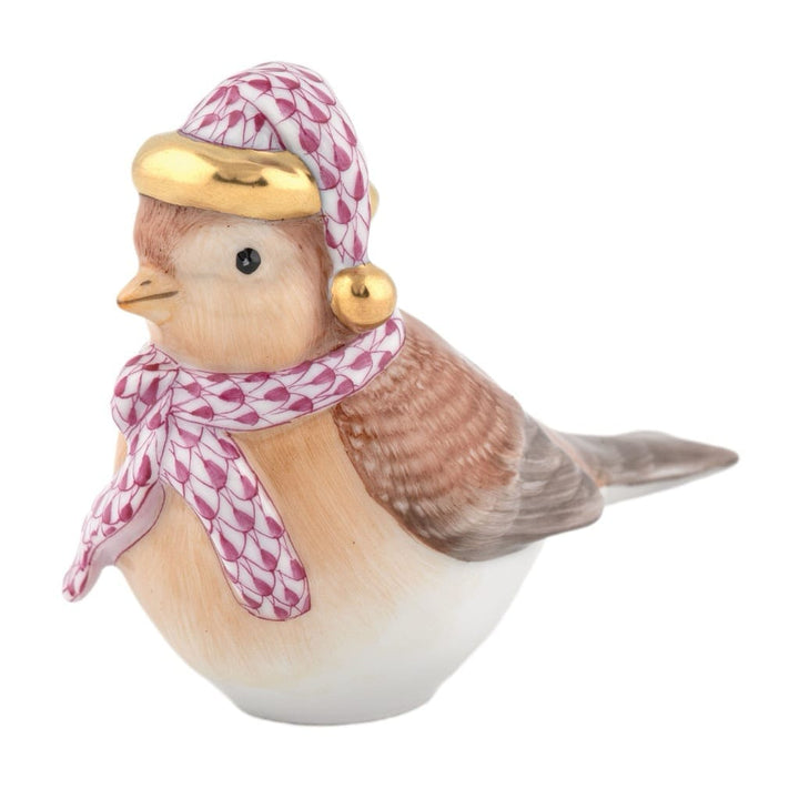 Herend Winter Bird Figurine Figurines Herend Raspberry 