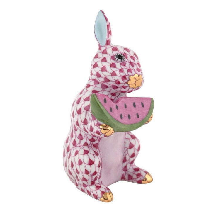 Herend Summer Bunny Figurine Figurines Herend Raspberry 