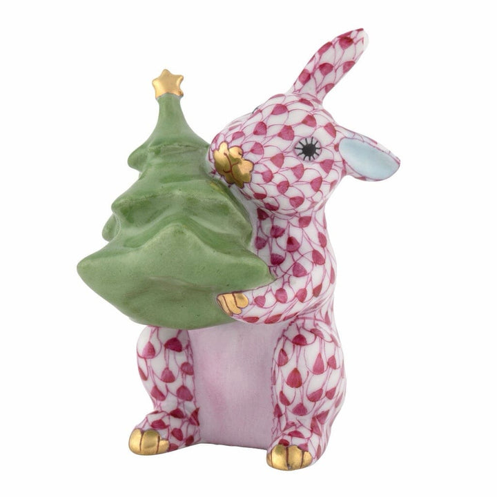Herend Christmas Tree Bunny Figurine Figurines Herend Raspberry 