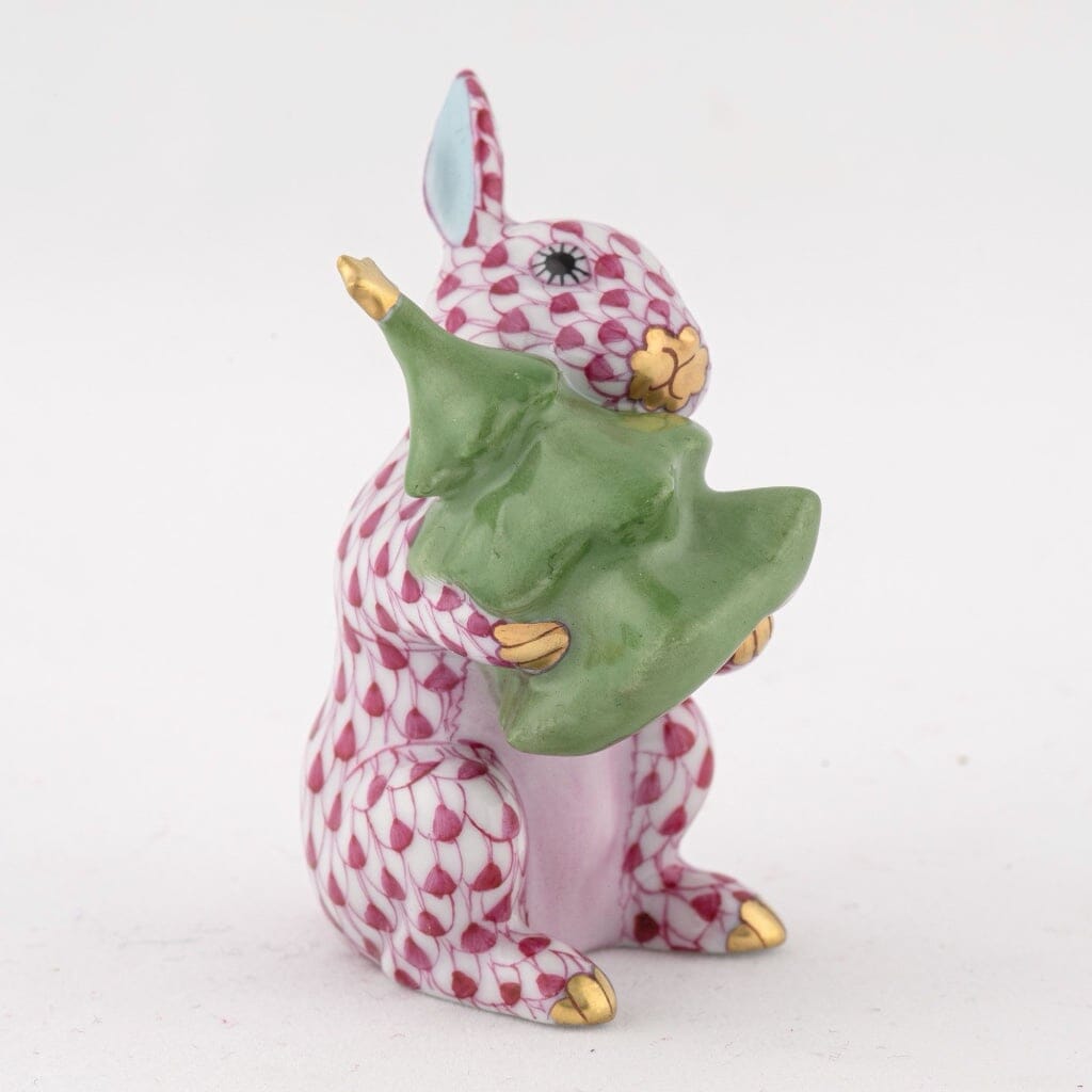 Herend Christmas Tree Bunny Figurine Figurines Herend 