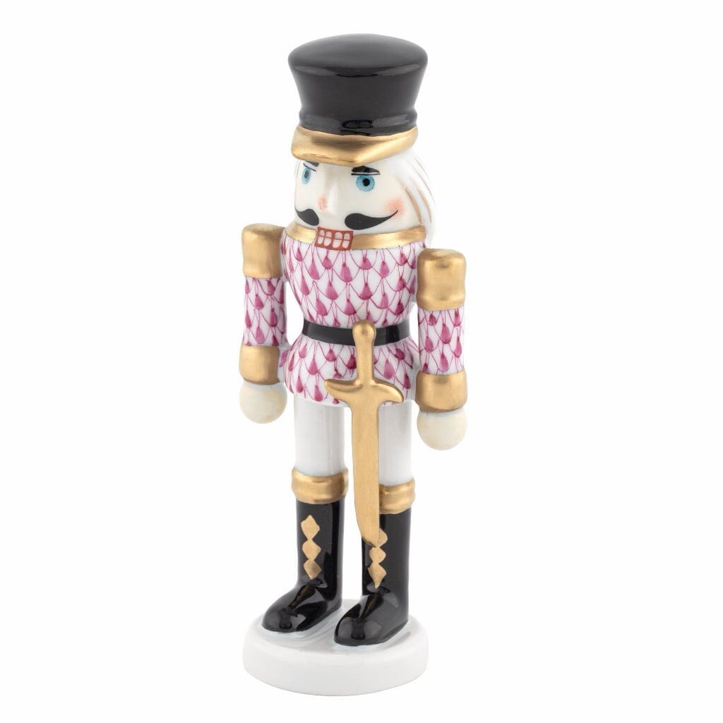 Herend Nutcracker With Sword Figurine Figurines Herend Raspberry 