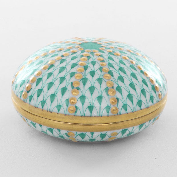 Herend Sea Urchin Box Figurines Herend Green 