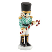 Herend Small Nutcracker With Candy Cane Figurine Figurines Herend Green 