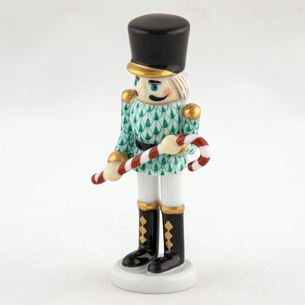 Herend Small Nutcracker With Candy Cane Figurine Figurines Herend 