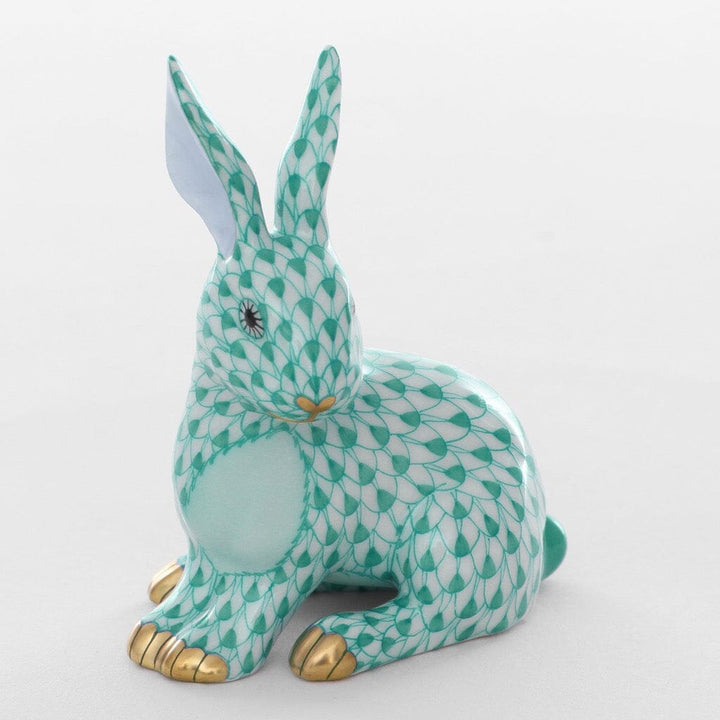 Herend Snowshoe Hare Figurine Figurines Herend Green 