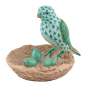Herend Bird With Nest Figurine Figurines Herend Green 