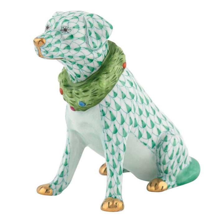 Herend Holiday Dog Figurine Figurines Herend Green 