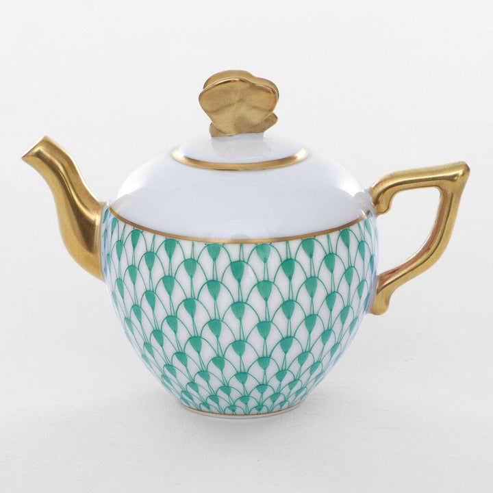 Herend Teapot Figurine Figurines Herend Green 