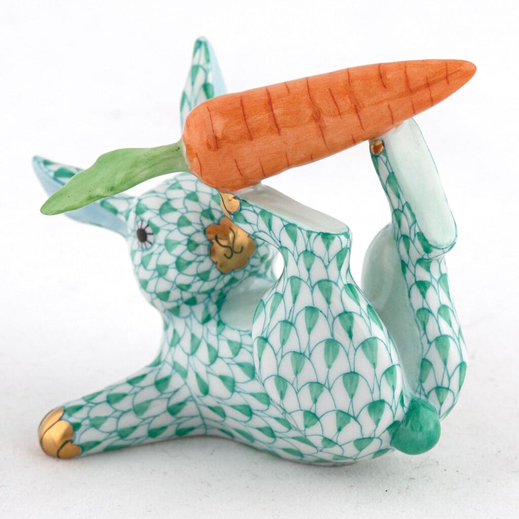Herend Juggler Bunny Figurine Figurines Herend Green 