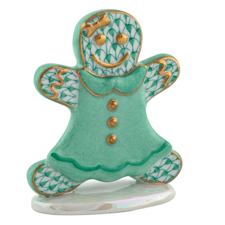 Herend Gingerbread Girl Figurine Figurines Herend Green 