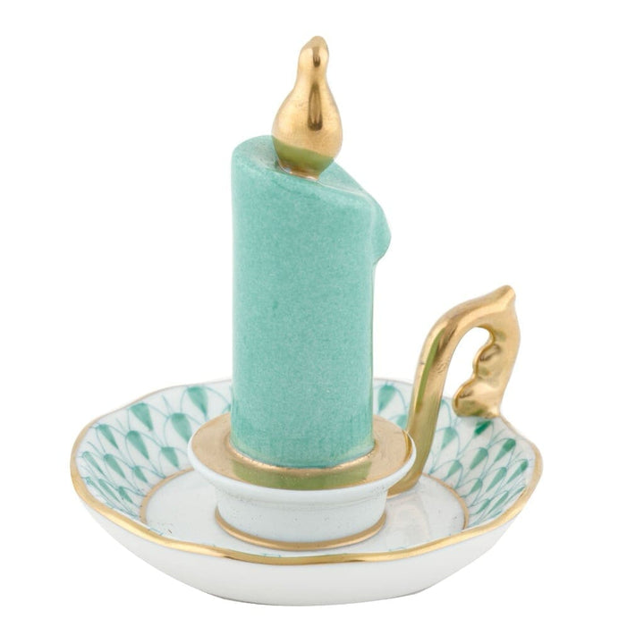 Herend Glowing Candlestick Figurine Figurines Herend Green 