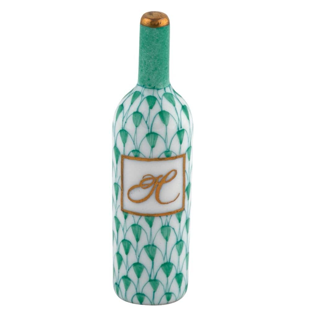 Herend Wine Bottle Figurine Figurines Herend Green 