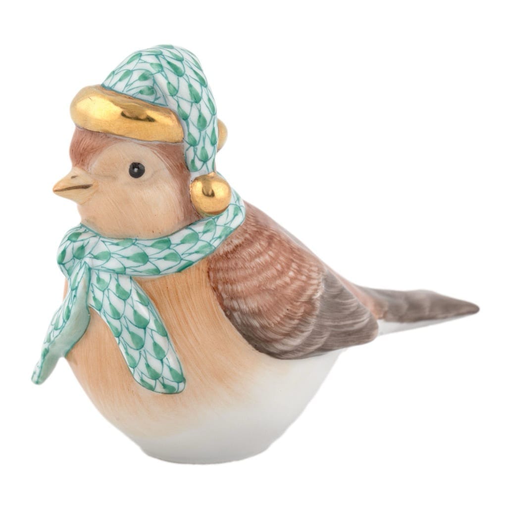 Herend Winter Bird Figurine Figurines Herend Green 