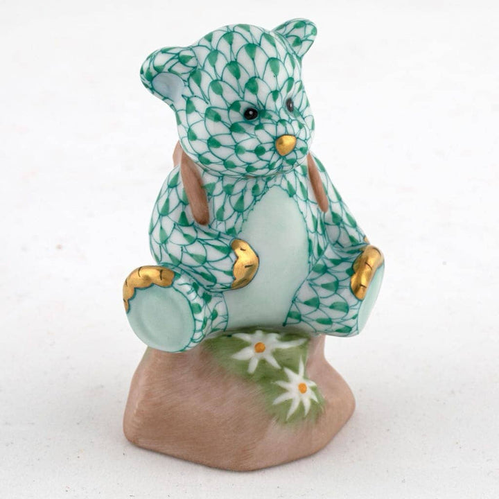 Herend Hiking Bear Figurine Figurines Herend Green 