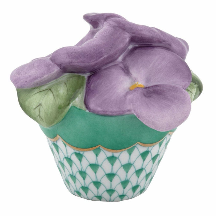 Herend Pansies In Flowerpot Figurines Herend Green 
