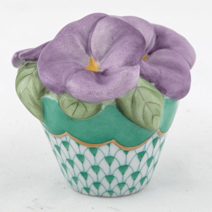 Herend Pansies In Flowerpot Figurines Herend 