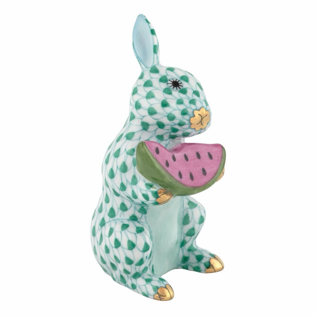 Herend Summer Bunny Figurine Figurines Herend Green 