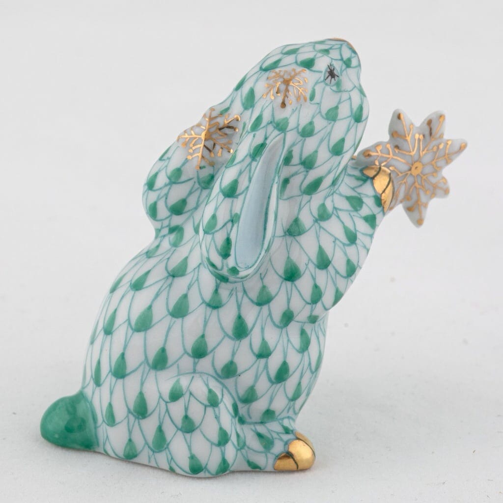 Herend Winter Bunny Figurine Figurines Herend 