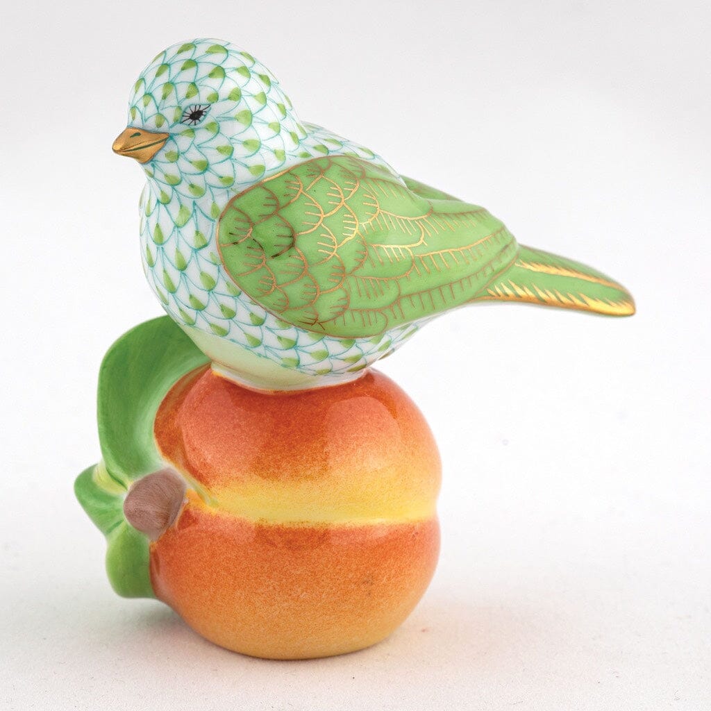 Herend Bird On Peach Figurine Figurines Herend 