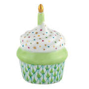 Herend Cupcake With Candle Figurine Figurines Herend Lime Green 