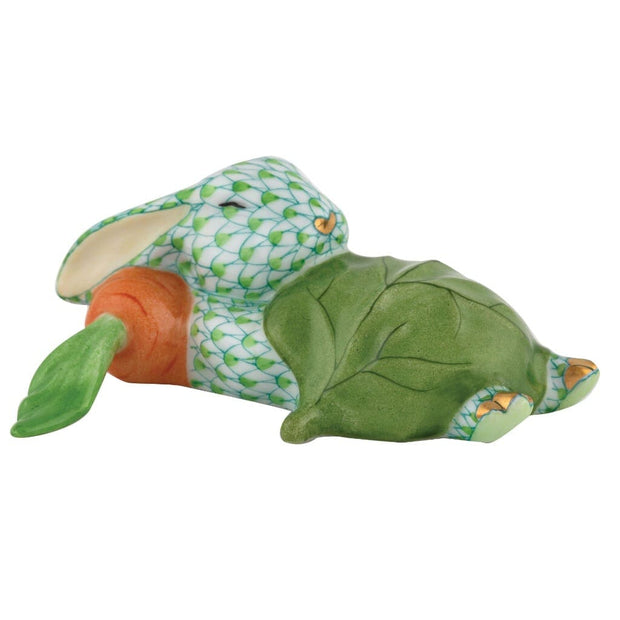 Herend Slumber Bunny Figurine Figurines Herend Green 