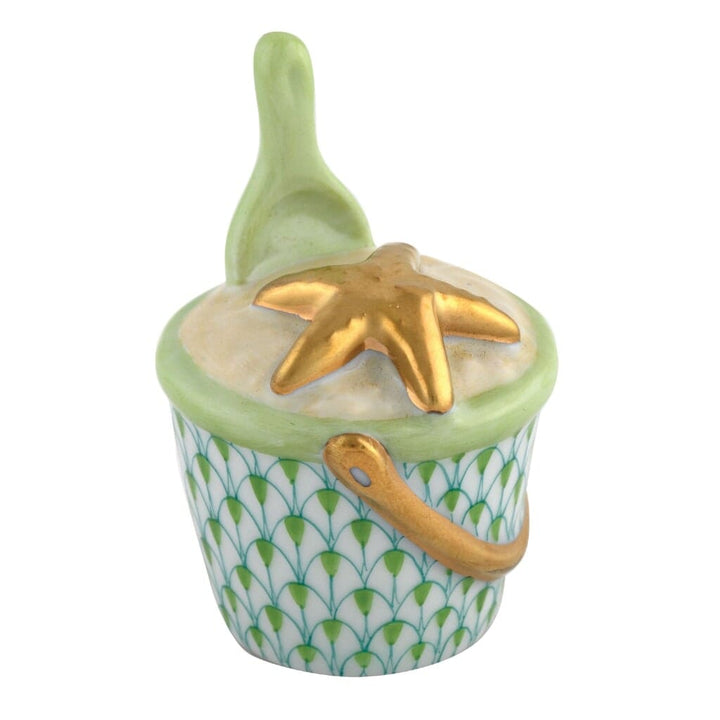 Herend Beach Bucket Figurine Figurines Herend Lime Green 