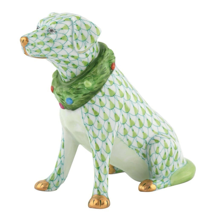 Herend Holiday Dog Figurine Figurines Herend Lime Green 