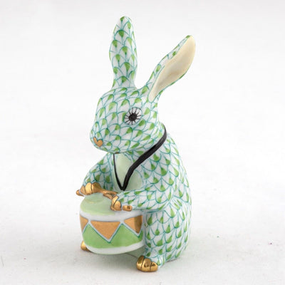 Herend Drummer Bunny Figurine Figurines Herend Lime Green 