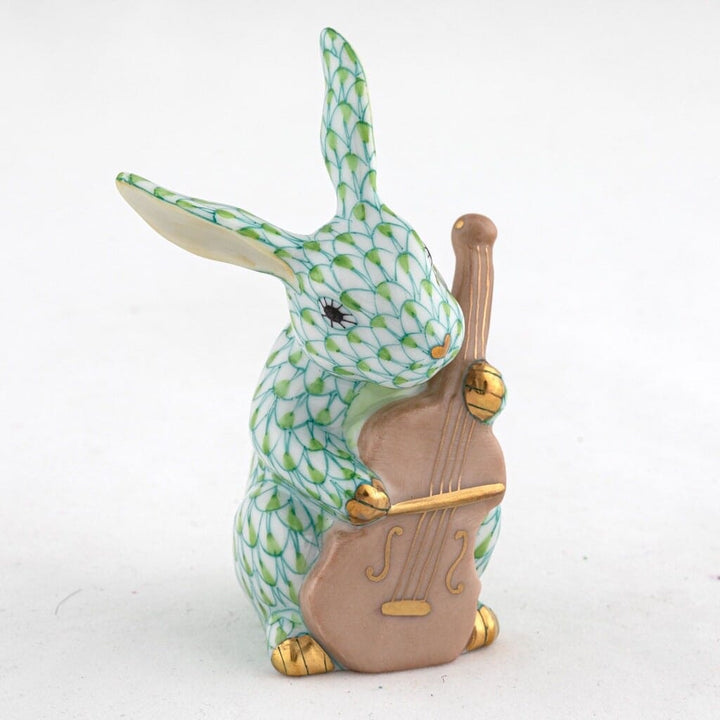 Herend Cello Bunny Figurine Figurines Herend Lime Green 