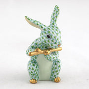 Herend Flute Bunny Figurine Figurines Herend Lime Green 