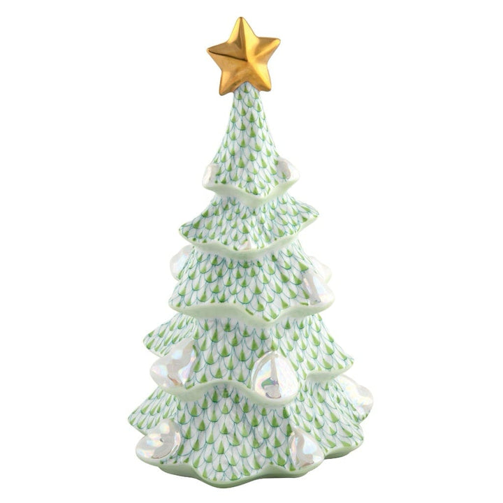 Herend Large Christmas Tree Figurine Figurines Herend Lime Green 