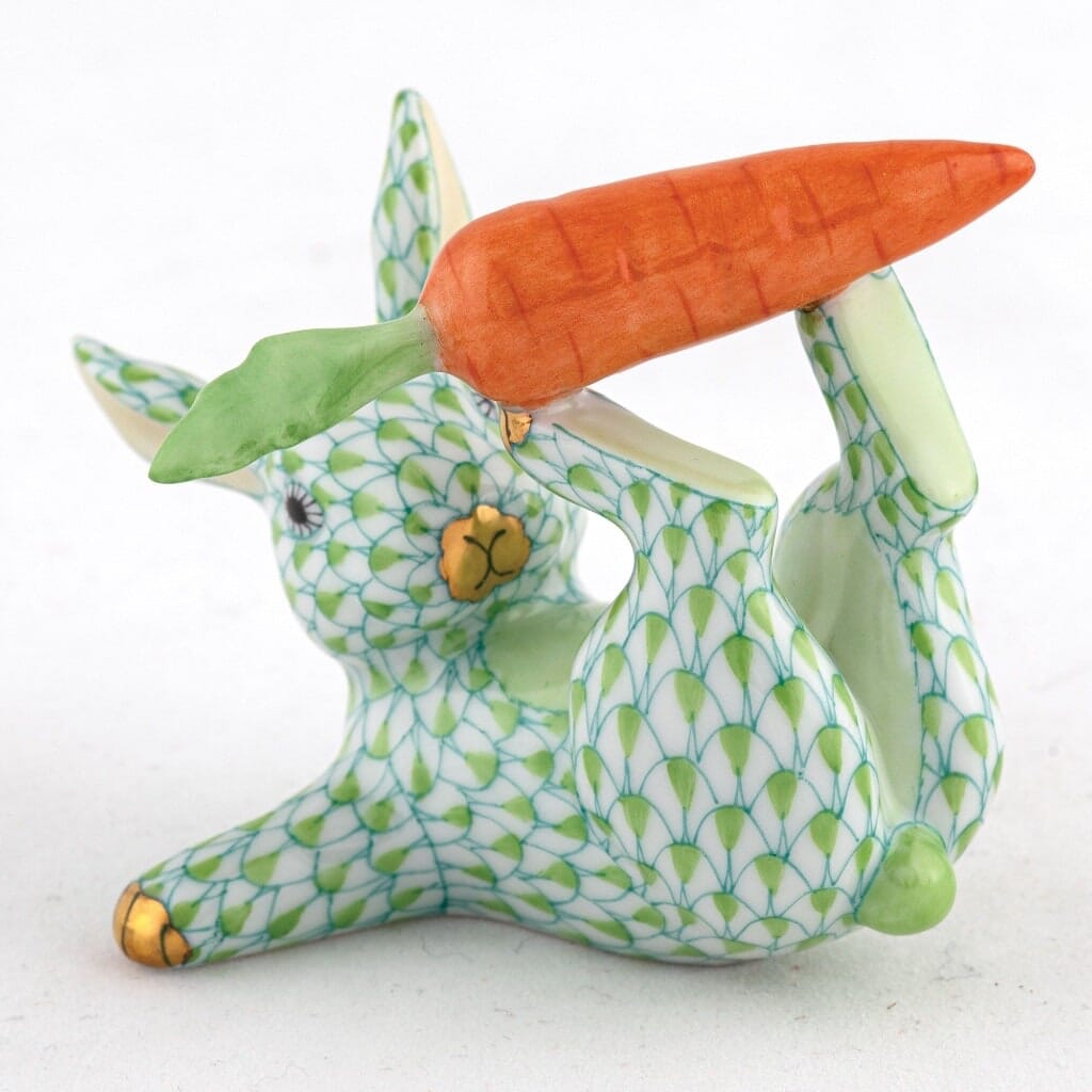 Herend Juggler Bunny Figurine Figurines Herend Lime Green 