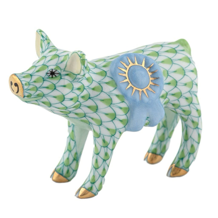 Herend Blue Ribbon Pig Figurine Figurines Herend Keylime 