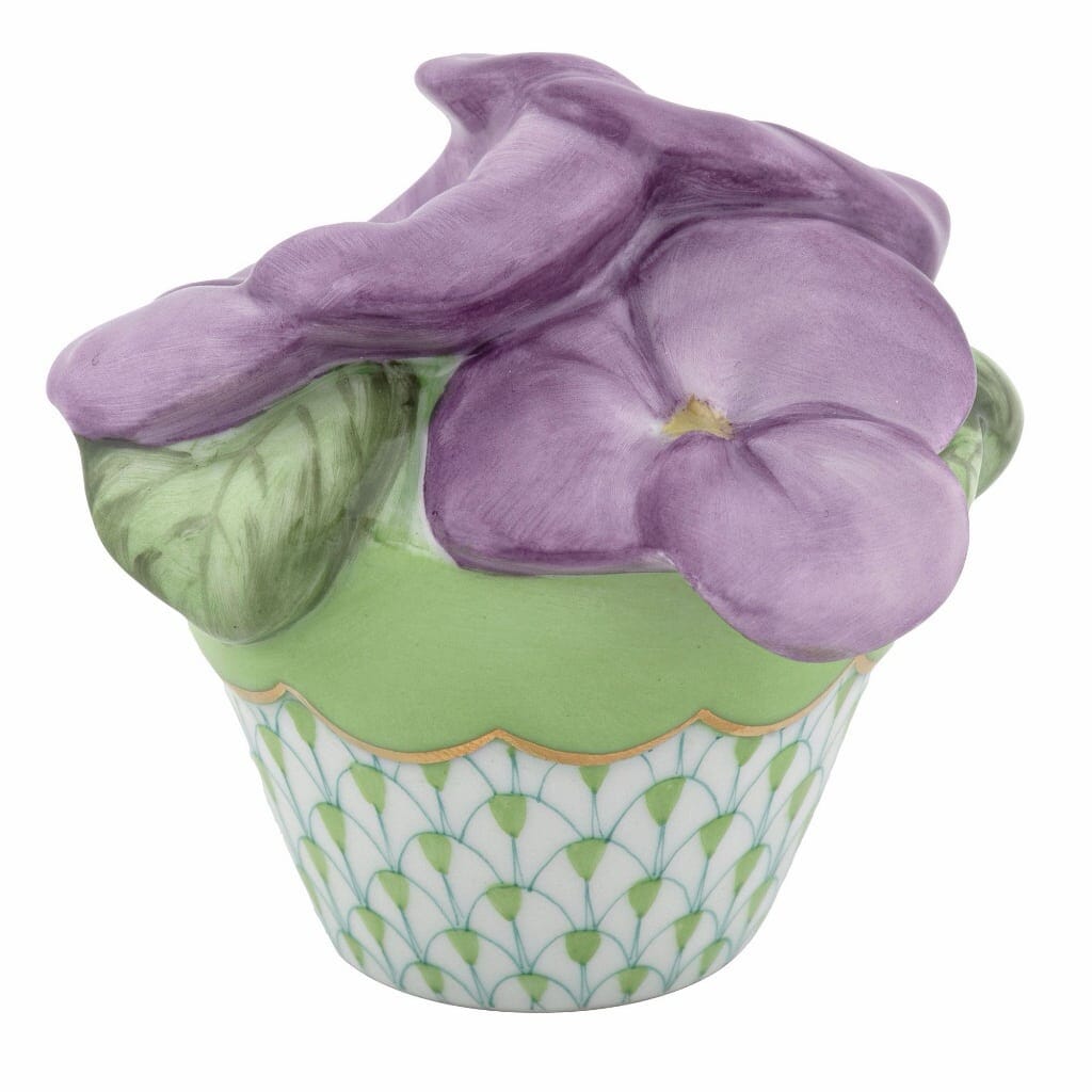 Herend Pansies In Flowerpot Figurines Herend Keylime 