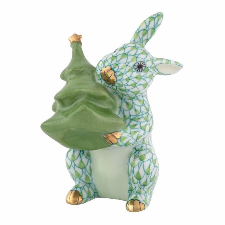 Herend Christmas Tree Bunny Figurine Figurines Herend Keylime 