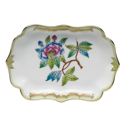 Herend Queen Victoria Mini Scalloped Tray Trays Herend Green 